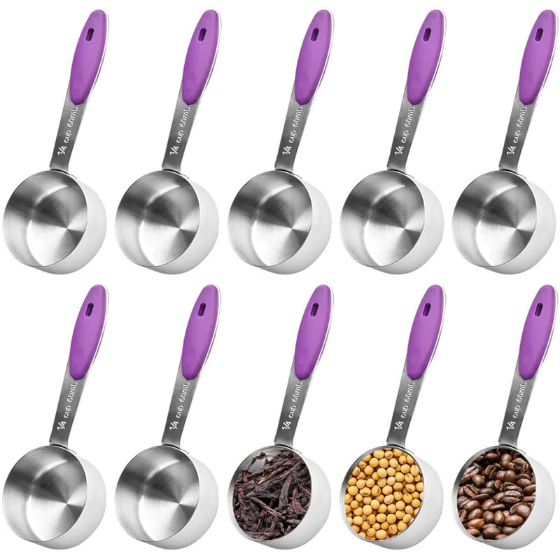 ABKO-Mini Measuring Scoops Stainless Steel Scoop With Silicone Handle Kitchen Gadgets For Coffee Bean Pet Food,Ingredients,Purpl
ABKO-Mini Measuring Scoops Stainless Steel Scoop With Silicone Handle Kitchen Gadgets For Coffee Bean Pet Food,Ingredients,Purpl