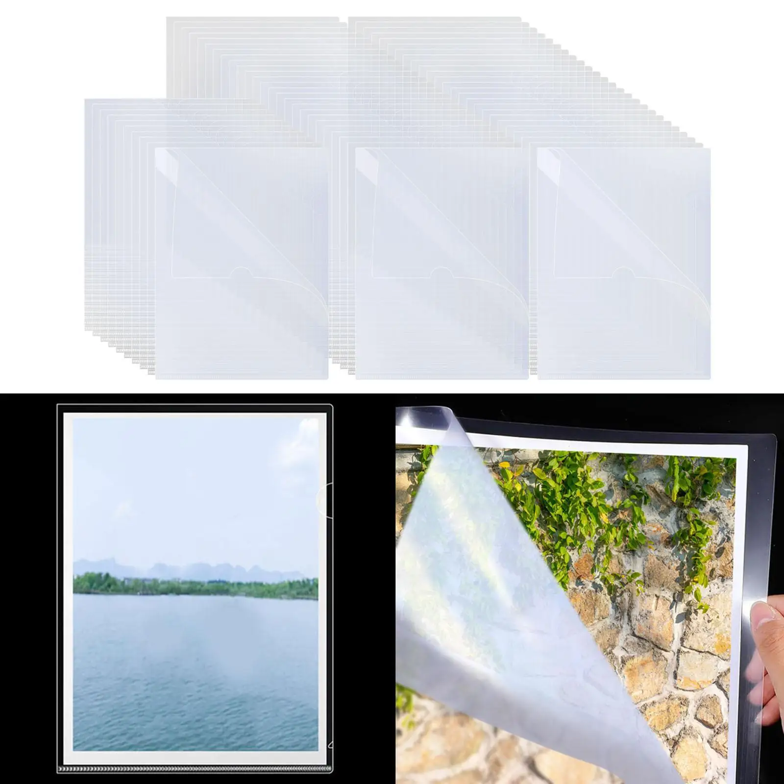 60 Pieces Clear Document Folders Home Organization Transparent Sheet Protectors Document Holder Waterproof L Type Project Pocket
60 Pieces Clear Document Folders Home Organization Transparent Sheet Protectors Document Holder Waterproof L Type Project Pocket