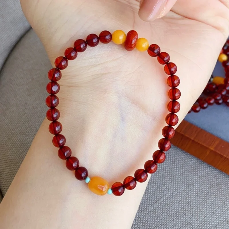 Natural Single Circle Wine Red Blood Amber Bracelet Approximately 5.4mm Fashionable Versatile
Natural Single Circle Wine Red Blood Amber Bracelet Approximately 5.4mm Fashionable Versatile
