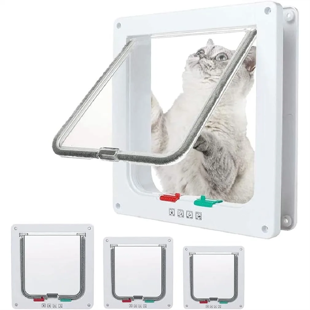 Medium Cat Door Flap With 4 Way Locking For Interior Exterior Doors Weatherproof Pet Door For Cats And Kittens
Medium Cat Door Flap With 4 Way Locking For Interior Exterior Doors Weatherproof Pet Door For Cats And Kittens