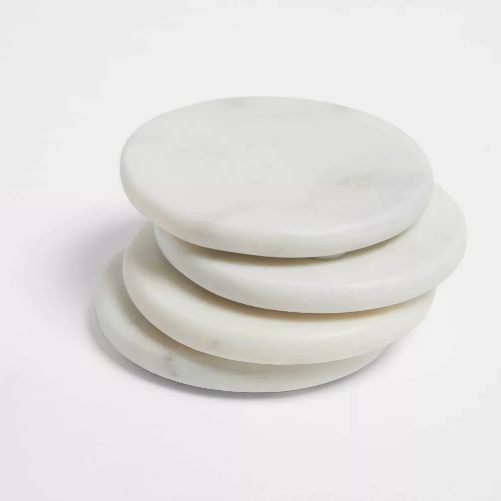 Round Marble Coasters Set Of 4,White Stone Drink Coasters,4 Pcs Thick Modern Cup Coasters for Coffee Table Decor, 4 Inches
Round Marble Coasters Set Of 4,White Stone Drink Coasters,4 Pcs Thick Modern Cup Coasters for Coffee Table Decor, 4 Inches