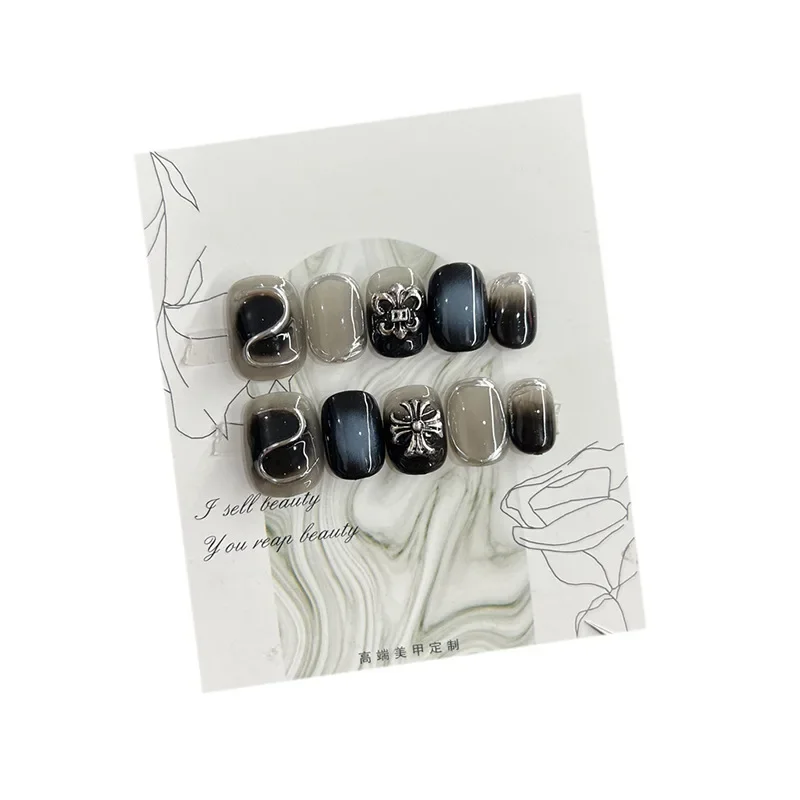 New Black Square Press on Nails with 3D Designs - Full Cover Acrylic False Nails for Women and Girls Detachable Long Fake Nail
New Black Square Press on Nails with 3D Designs - Full Cover Acrylic False Nails for Women and Girls Detachable Long Fake Nail