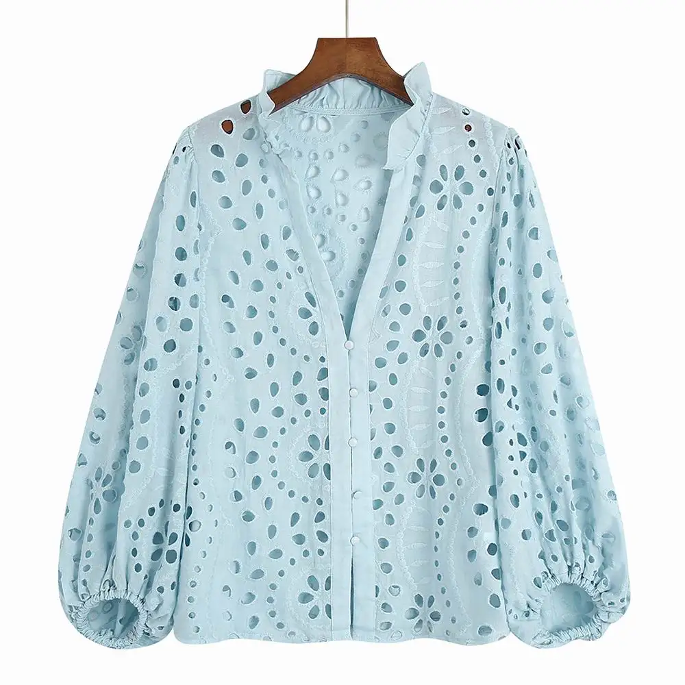 Women Cotton Shirt Blouse 2022 New Summer Clothes V-neck Lantern Sleeve Hollow Out Wears Modern Girl Casual Blusa Tops
Women Cotton Shirt Blouse 2022 New Summer Clothes V-neck Lantern Sleeve Hollow Out Wears Modern Girl Casual Blusa Tops