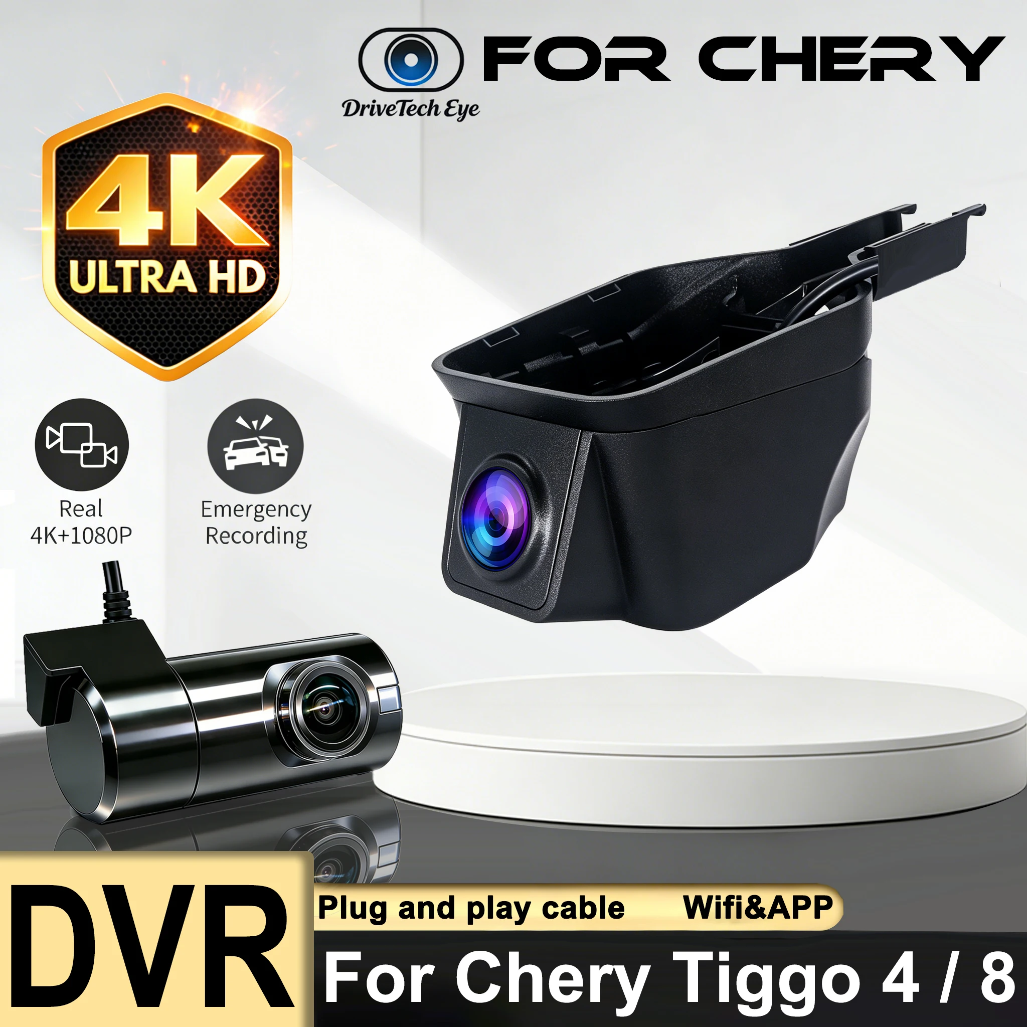 4K HD 2160P New Plug and Play WIFi Car DVR Video Recorder Dual Lens Dash Cam For Chery Tiggo 4 Tiggo 7 Pro Tiggo 8 App Watch
4K HD 2160P New Plug and Play WIFi Car DVR Video Recorder Dual Lens Dash Cam For Chery Tiggo 4 Tiggo 7 Pro Tiggo 8 App Watch