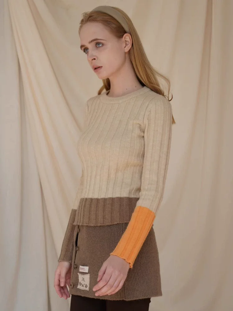 70-100cm Bust Autumn Winter Women Color Contrast Slim Elastic Warm Woolen Blends Knitted Pullover Jumper Sweaters
70-100cm Bust Autumn Winter Women Color Contrast Slim Elastic Warm Woolen Blends Knitted Pullover Jumper Sweaters