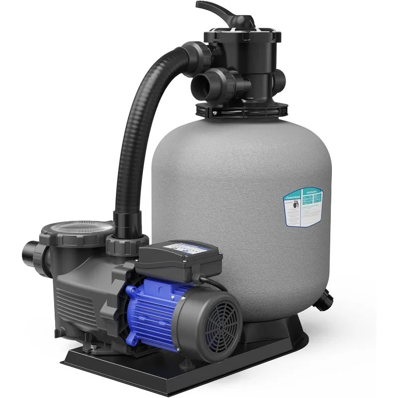 Sand Filter Pump for Above Ground Pool with Timer, 18in, 1 HP, Max 6100GPH for Pools Up to 20000GAL, 6-Way Valve, Enh
Sand Filter Pump for Above Ground Pool with Timer, 18in, 1 HP, Max 6100GPH for Pools Up to 20000GAL, 6-Way Valve, Enh