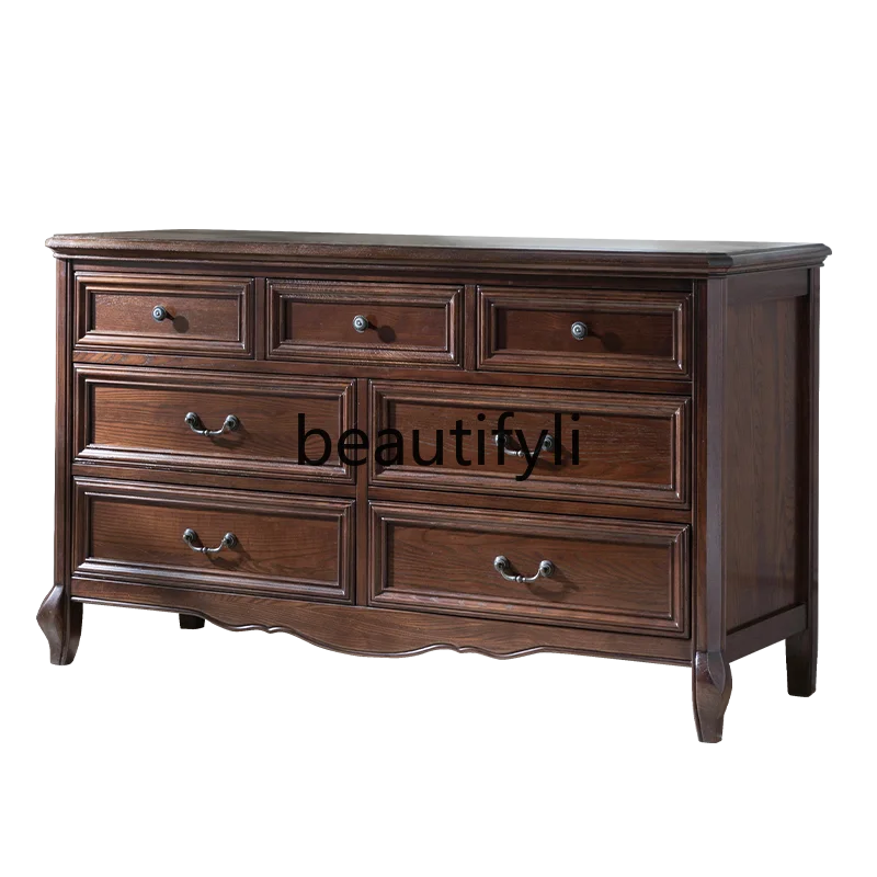 solid wood chest of drawers, storage cabinet, bedroom TV cabinet, log chest of drawers against the wall, American furniture
solid wood chest of drawers, storage cabinet, bedroom TV cabinet, log chest of drawers against the wall, American furniture