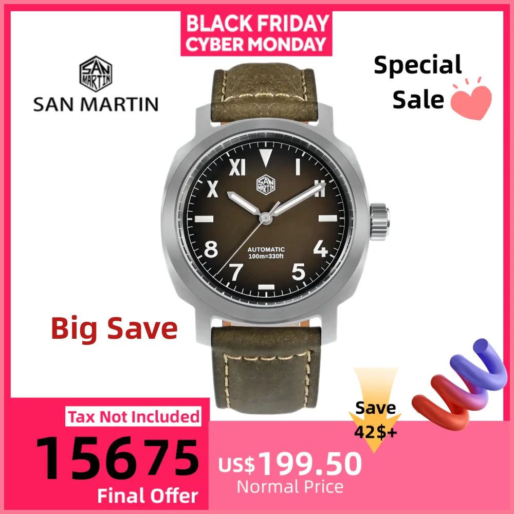Часы San Martin, мужские наручные механические автоматические наручные часы 40 мм YN55, винтажные светящиеся 10 бар, Relogios Masculino часы SN0065-1
Часы San Martin, мужские наручные механические автоматические наручные часы 40 мм YN55, винтажные светящиеся 10 бар, Relogios Masculino часы SN0065-1
