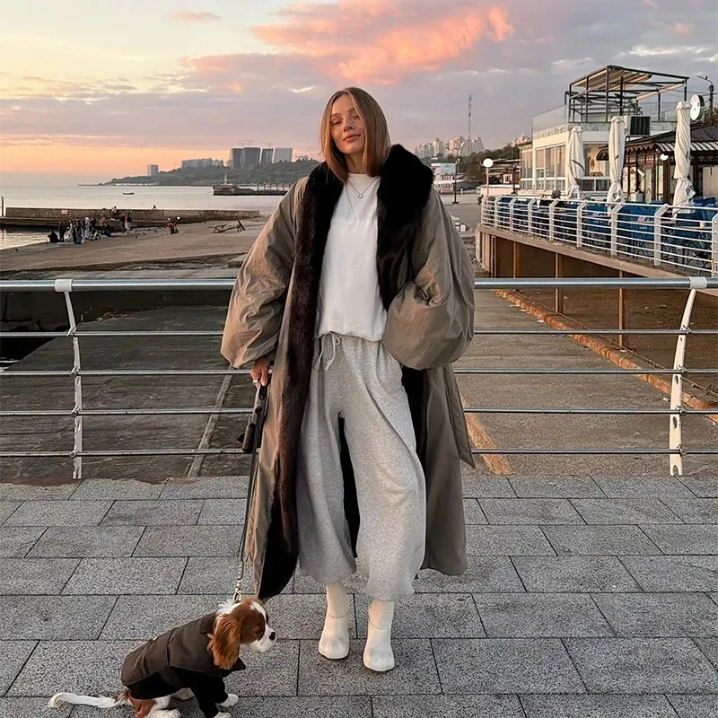 Versatile temperament, casual contrasting color, fur collar, long lace up windbreaker jacket for women
Versatile temperament, casual contrasting color, fur collar, long lace up windbreaker jacket for women