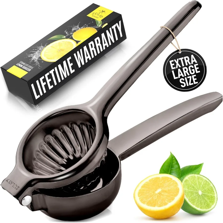Zulay Extra Large Lemon Squeezer Stainless Steel Easy Squeeze Heavy Duty Lemon Juicer Hand Press Ergonomic Citrus Squeezer Frui 
Zulay Extra Large Lemon Squeezer Stainless Steel Easy Squeeze Heavy Duty Lemon Juicer Hand Press Ergonomic Citrus Squeezer Frui