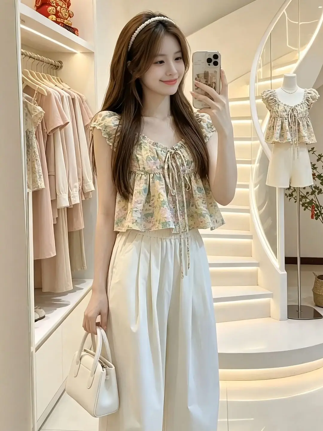 Summer Floral Tie V-neck Women's Shirt Sweet Soft Style Age-reducing Short Size Cute Flower Print Gentle Wind New 2026
Summer Floral Tie V-neck Women's Shirt Sweet Soft Style Age-reducing Short Size Cute Flower Print Gentle Wind New 2026