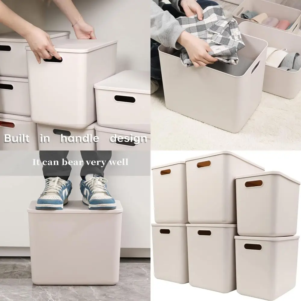 Пластиковые корзины для хранения с крышкой, размеры XL и L, светло-серые, для дома и офиса
Пластиковые корзины для хранения с крышкой, размеры XL и L, светло-серые, для дома и офиса