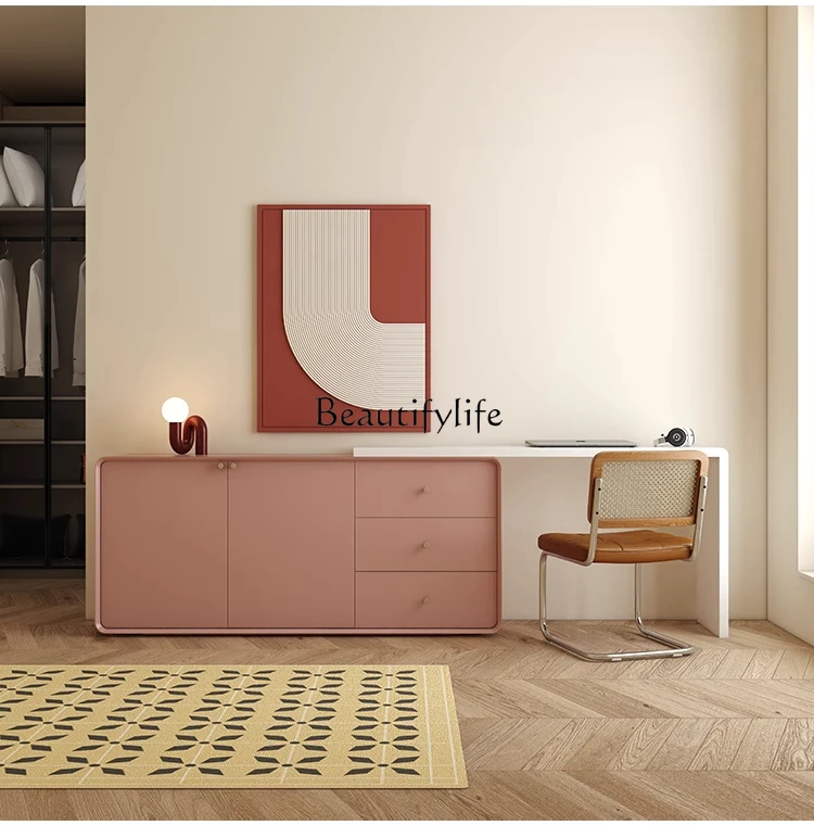 Solid wood desk Italian minimalist dresser color custom bedroom makeup table 
Solid wood desk Italian minimalist dresser color custom bedroom makeup table