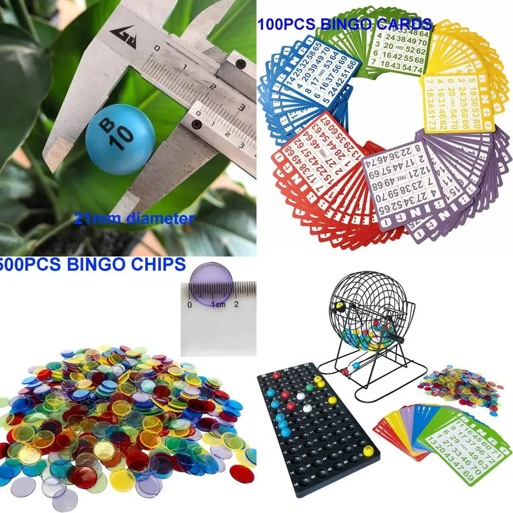 11 Metal Bingo Cage with Calling Board, 7/8 Balls, 500 Chips, 100 Cards for Big Group Play
11 Metal Bingo Cage with Calling Board, 7/8 Balls, 500 Chips, 100 Cards for Big Group Play