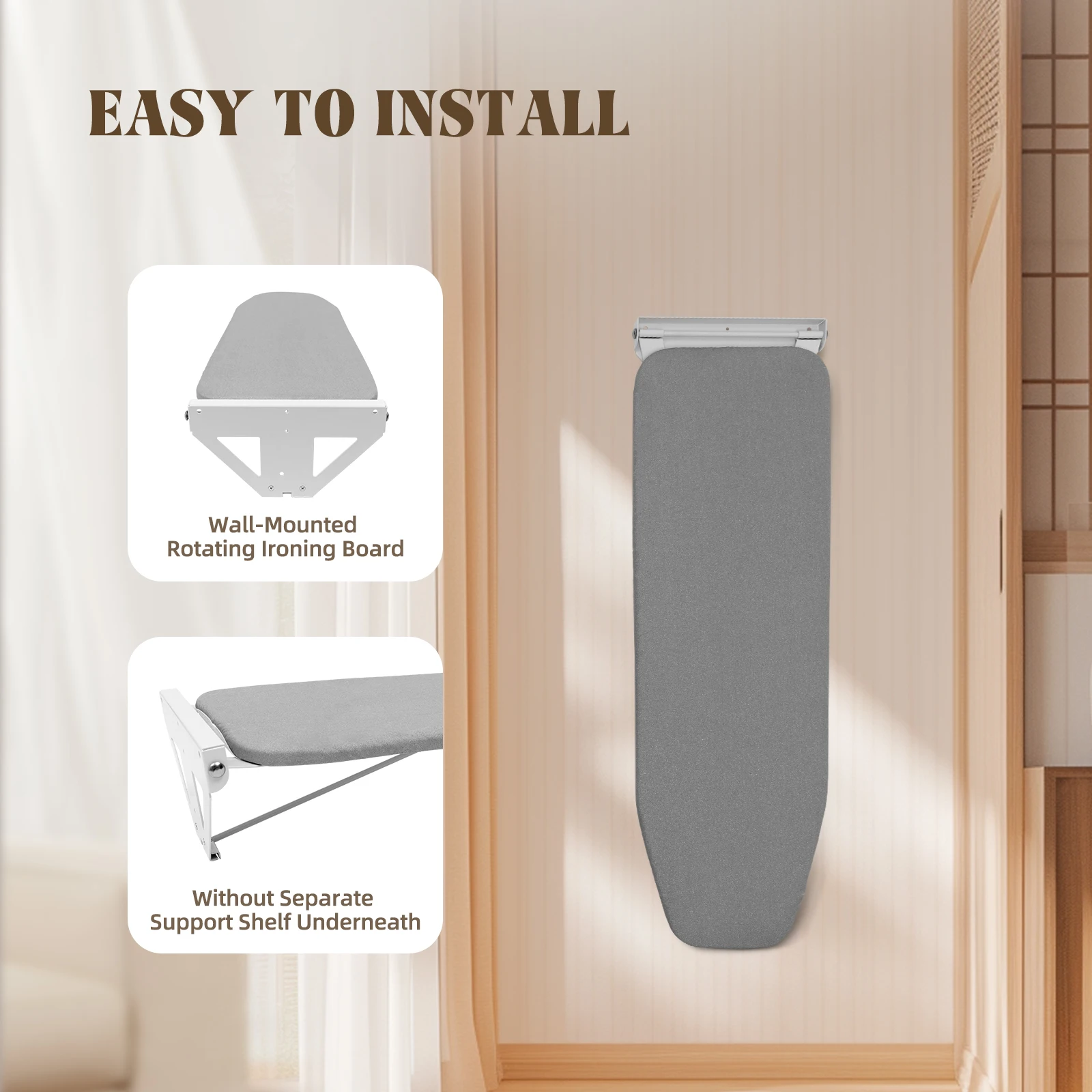 Ironing Board with Adjustable Height, 160° Swivel, Heat Resistance for Easy Storage and Use
Ironing Board with Adjustable Height, 160° Swivel, Heat Resistance for Easy Storage and Use