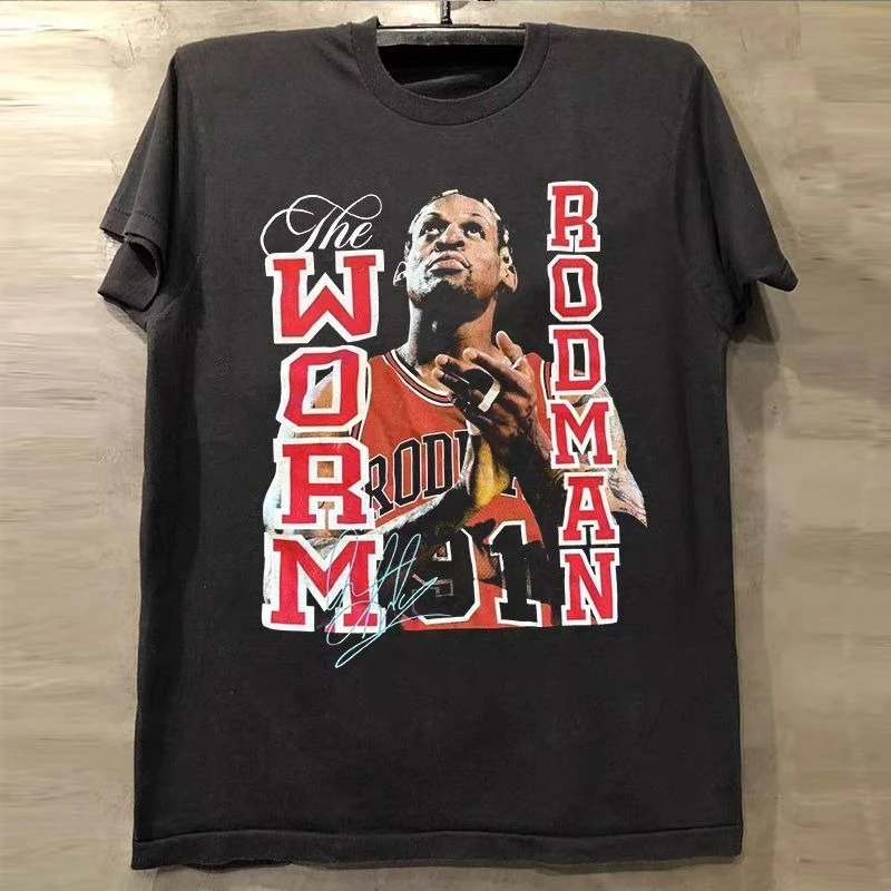 Футболка с короткими рукавами Worm Rodman Big Bug Rodman с портретом Vibe, модный брендовый мужской и женский летний повседневный топ в американском стиле ретро
Футболка с короткими рукавами Worm Rodman Big Bug Rodman с портретом Vibe, модный брендовый мужской и женский летний повседневный топ в американском стиле ретро