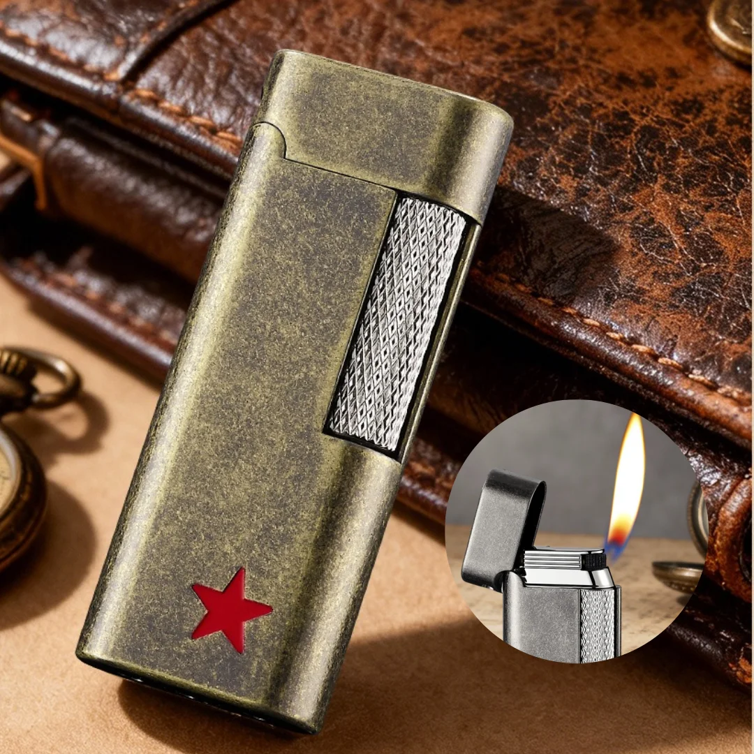 BD8086 Retro Grinding Wheel Lighter, Side-Sliding Stylish Inflatable Lighter, Compact And Good-Looking Lighter For Men
BD8086 Retro Grinding Wheel Lighter, Side-Sliding Stylish Inflatable Lighter, Compact And Good-Looking Lighter For Men