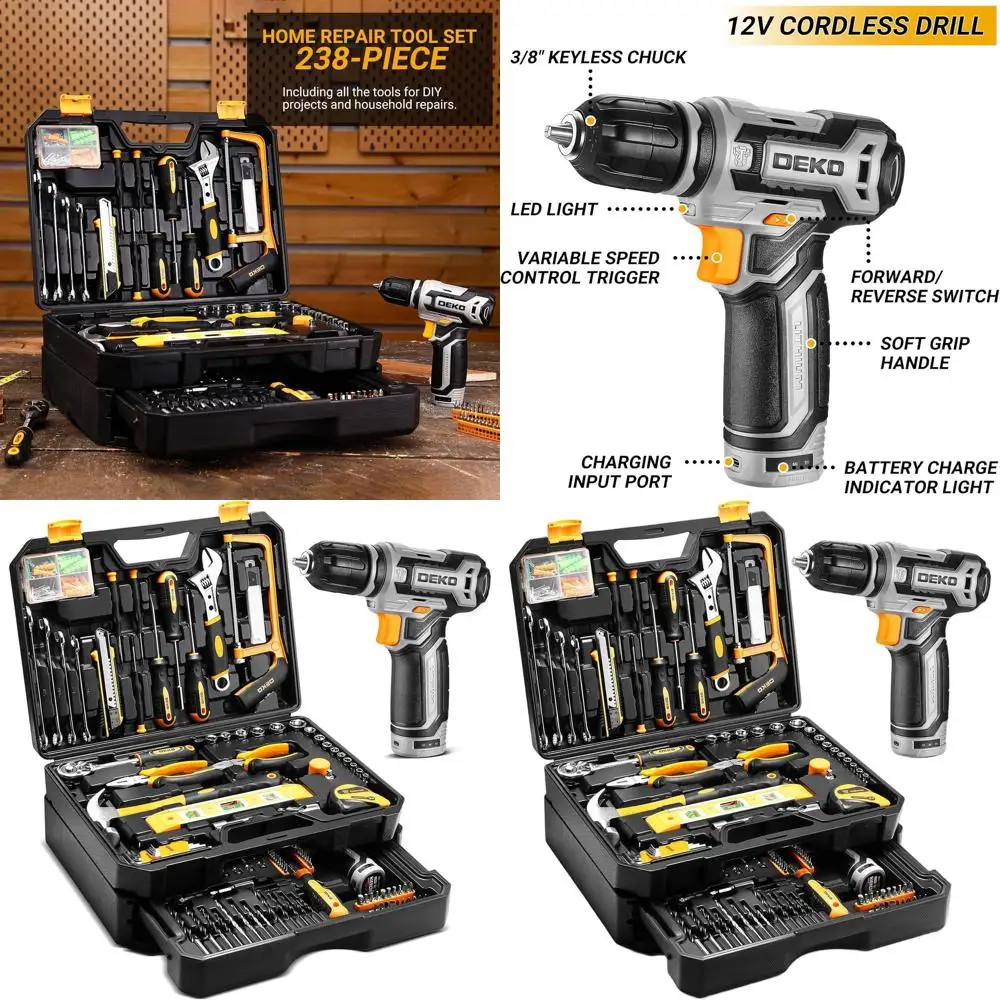 Аккумуляторная дрель 12В: Полный набор инструментов для домашнего механика с кейсом для хранения для мужских ремонтных работ и DIY
Аккумуляторная дрель 12В: Полный набор инструментов для домашнего механика с кейсом для хранения для мужских ремонтных работ и DIY