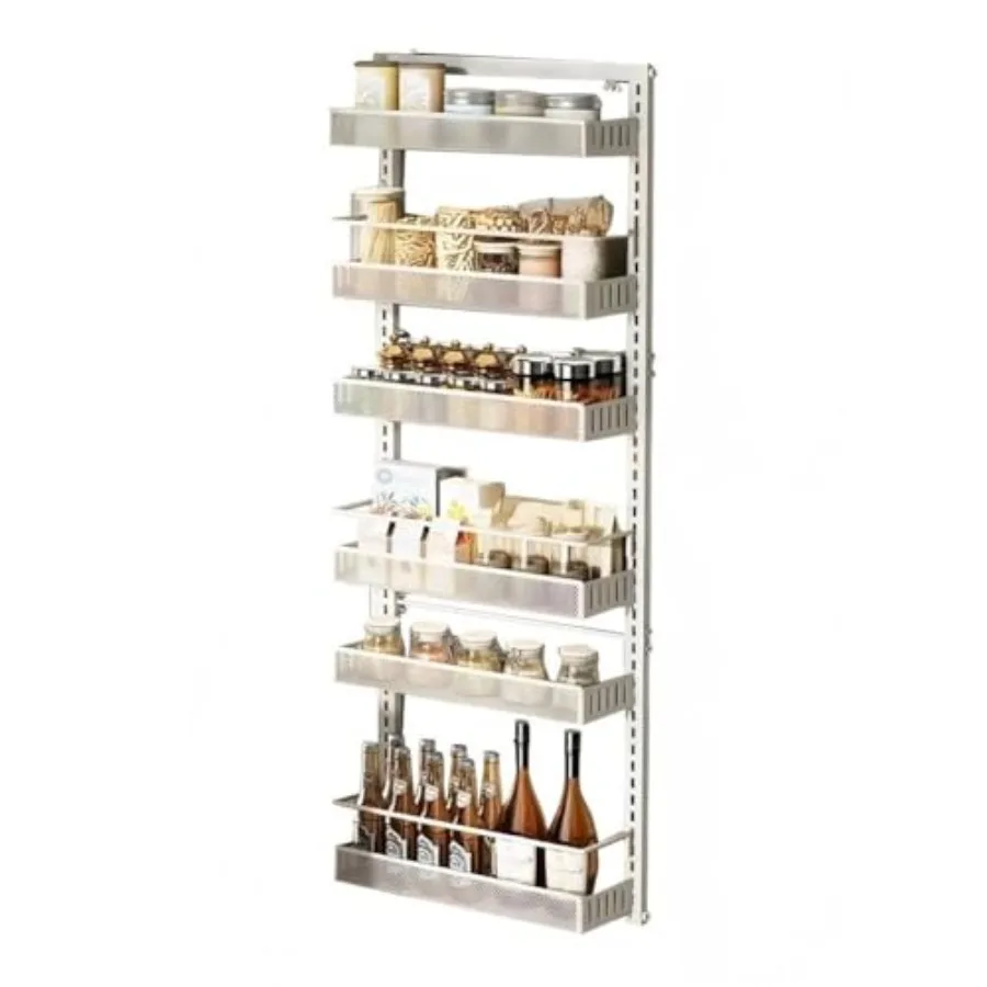 6 Tier Pantry over the Door Organizer Adjustable Height Carbon Steel Door Shelf Organizer Wall-MountedandHanging over the Door
6 Tier Pantry over the Door Organizer Adjustable Height Carbon Steel Door Shelf Organizer Wall-MountedandHanging over the Door