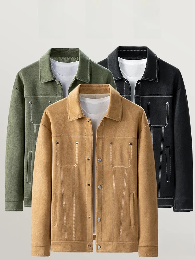 Мужская повседневная замшевая куртка свободного кроя, весна-осень, новая модель, с воротником, в стиле рабочей одежды, модная, городская, с длинными рукавами, из полиэстера.
Мужская повседневная замшевая куртка свободного кроя, весна-осень, новая модель, с воротником, в стиле рабочей одежды, модная, городская, с длинными рукавами, из полиэстера.