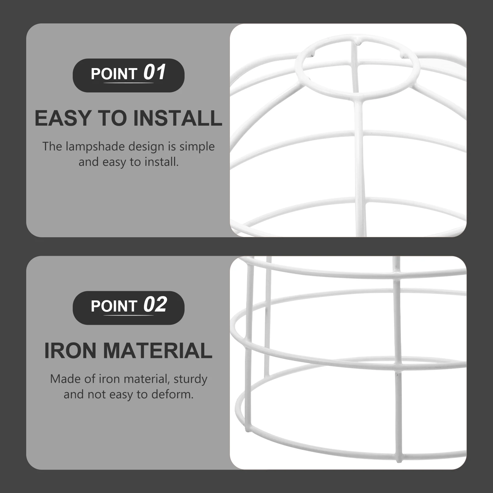 Sturdy Explosion-Proof Iron Wire Lamp Shade Frame Metal Cage Lampshade Holder for DIY Pendant Ceiling Light Lamp Shade Frame 
Sturdy Explosion-Proof Iron Wire Lamp Shade Frame Metal Cage Lampshade Holder for DIY Pendant Ceiling Light Lamp Shade Frame