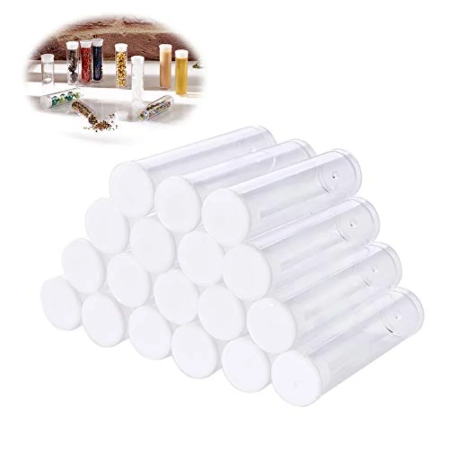 Pandahall 100pcs Transparent Clear Tube Plastic Bead Containers Storage Boxes with Lids Test Bottles Organizers with Caps 2.17x
Pandahall 100pcs Transparent Clear Tube Plastic Bead Containers Storage Boxes with Lids Test Bottles Organizers with Caps 2.17x