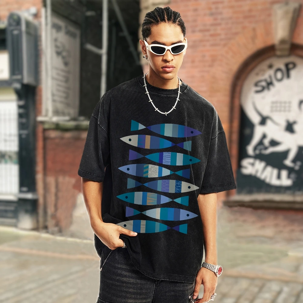 Ocean Fish Pattern T-Shirt Print Art Geometric Pattern Short Sleeve Shirts Unisex Fit Fashion Trendy High Quality Tops
Ocean Fish Pattern T-Shirt Print Art Geometric Pattern Short Sleeve Shirts Unisex Fit Fashion Trendy High Quality Tops