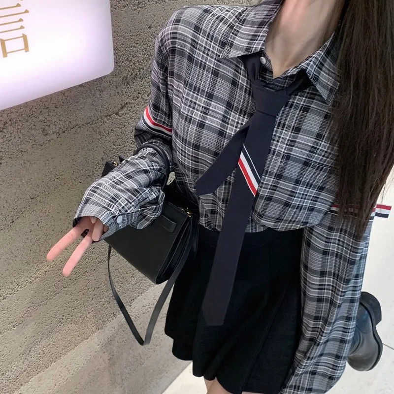 Faionable Plaid Tie irt Loose Thin Sle Lazy Trend Хлопок и лен Материал Long Sve Commute Sle Женский irt
Faionable Plaid Tie irt Loose Thin Sle Lazy Trend Хлопок и лен Материал Long Sve Commute Sle Женский irt