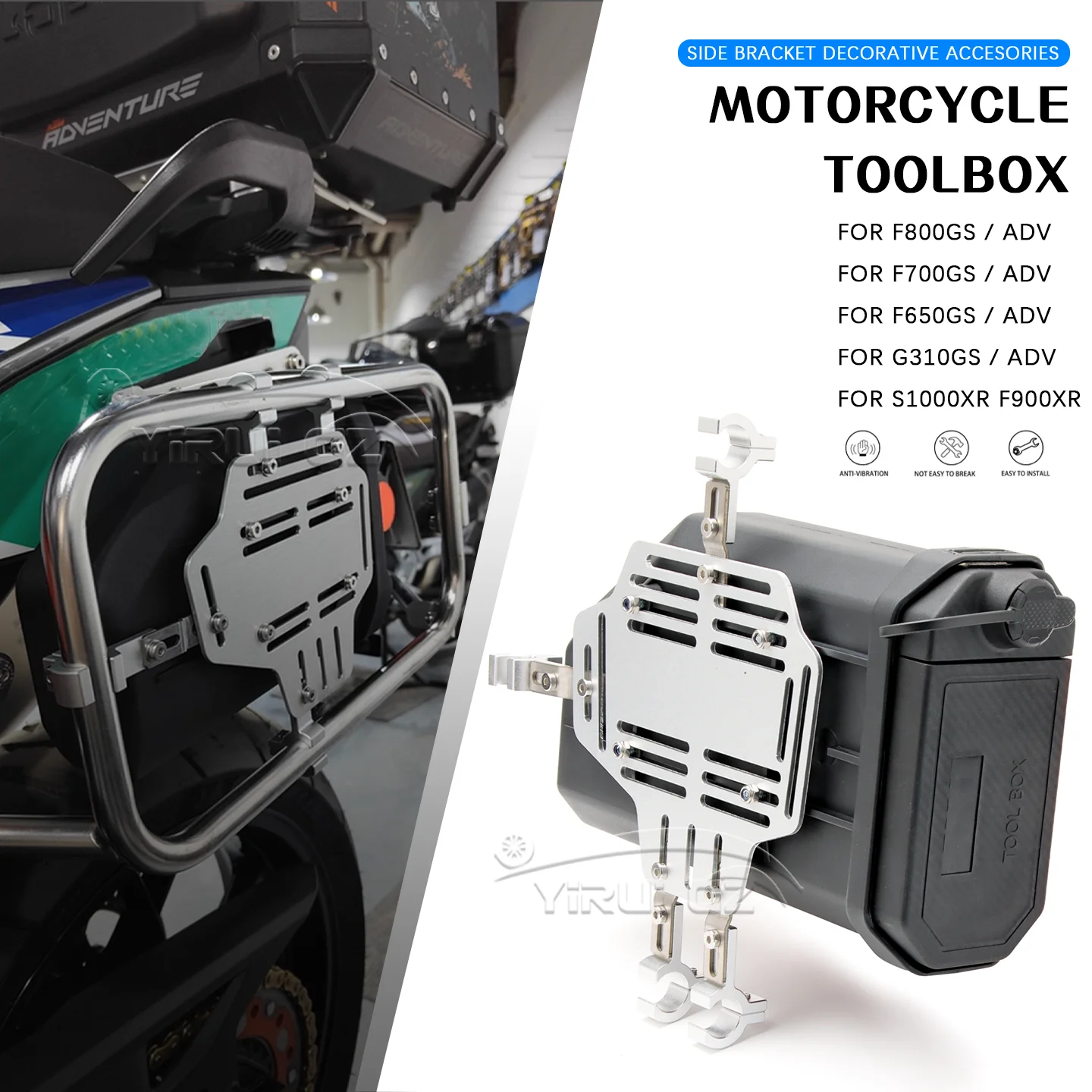 FOR F800GS F700GS F650GS G310GS S1000XR F900XR Motorcycle Toolbox Waterproof Side Decorative Box First-aid/Breakdown kit Toolbox
FOR F800GS F700GS F650GS G310GS S1000XR F900XR Motorcycle Toolbox Waterproof Side Decorative Box First-aid/Breakdown kit Toolbox