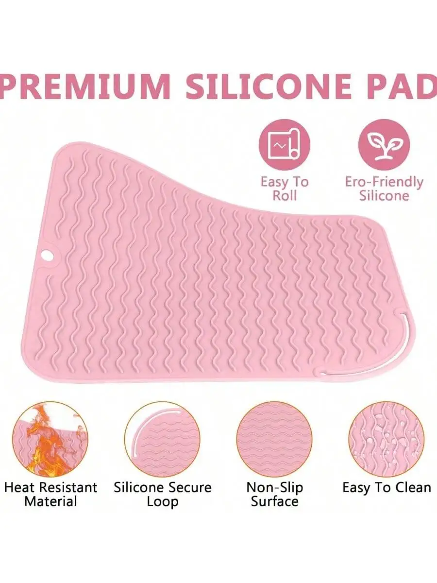 1pcs Silicone Hair Curling Pad Set, Multifunctional Iron Heat Resistant Pad Curling Plate for Hair Straighteners, Curling Irons
1pcs Silicone Hair Curling Pad Set, Multifunctional Iron Heat Resistant Pad Curling Plate for Hair Straighteners, Curling Irons