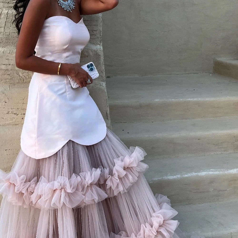 Customized Classic A-Line Floor Length Strapless Tulle Sleeveless Pleats Evening Dress Elegant Photo Color vestidos para mujer
Customized Classic A-Line Floor Length Strapless Tulle Sleeveless Pleats Evening Dress Elegant Photo Color vestidos para mujer