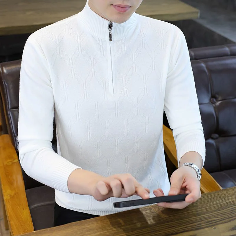 Men's Half Zip Mock Neck Sweater Slim Fit Knitted Texture Pullover Casual Warm Winter Knitwear
Men's Half Zip Mock Neck Sweater Slim Fit Knitted Texture Pullover Casual Warm Winter Knitwear