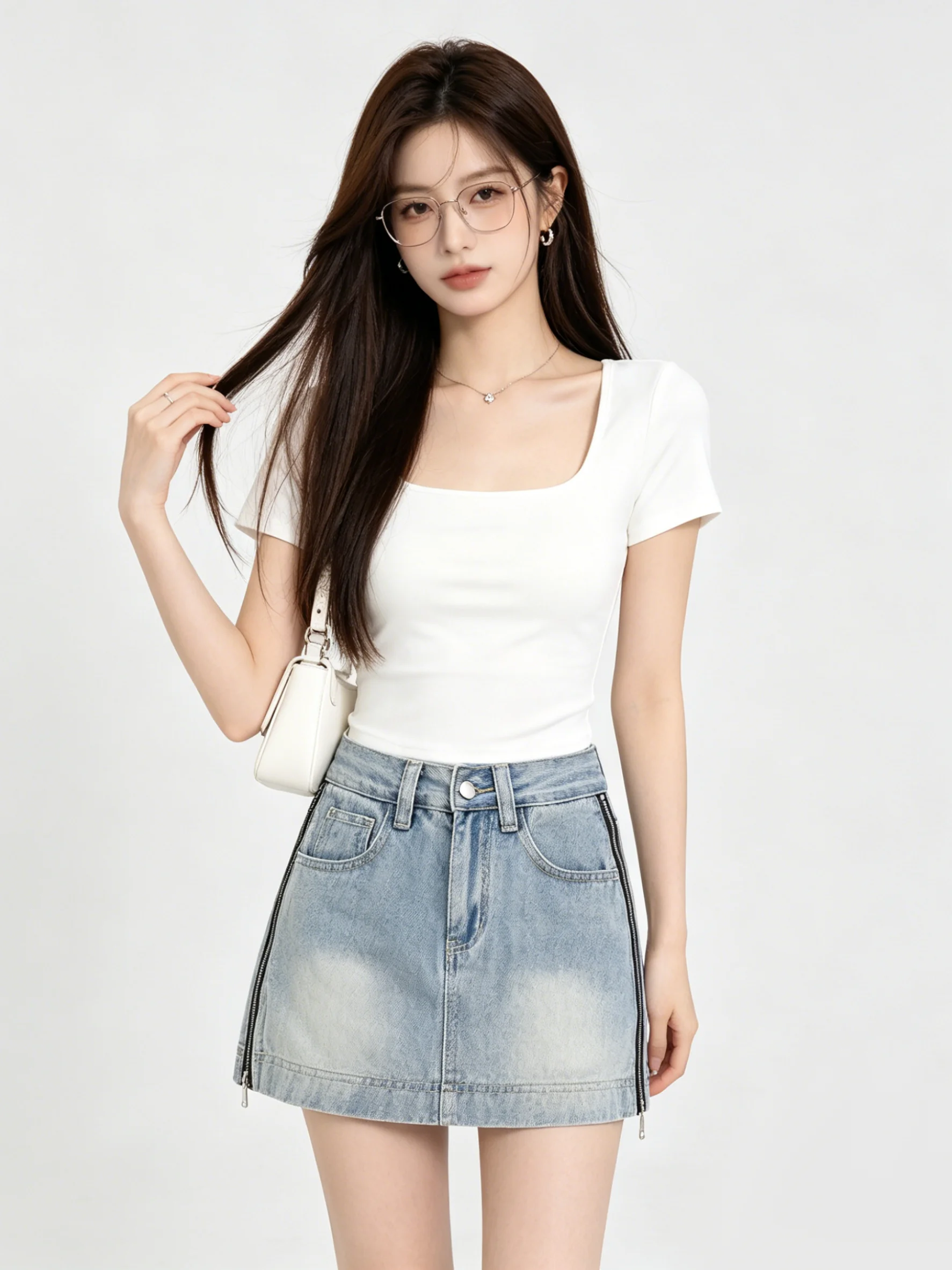 Casual High Waist A-Line Skirt Commute Summer Denim Versatile Slimming Hot Girl Style Casual Daily Leisure Denim Skirt
Casual High Waist A-Line Skirt Commute Summer Denim Versatile Slimming Hot Girl Style Casual Daily Leisure Denim Skirt