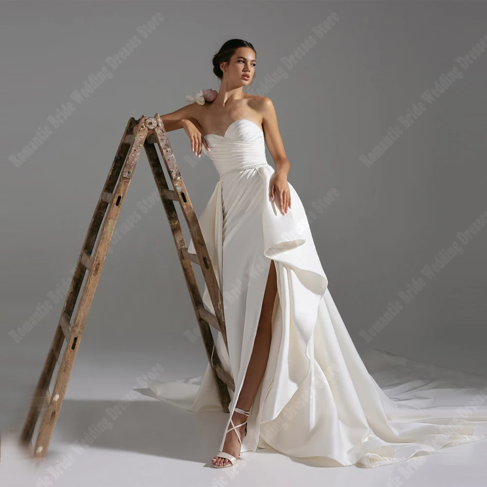 Sexy Mermaid Women Wedding Dresses Bridal Gowns Elegant Satin Mopping Length Sleeveless Princess Vestidos De Novias Customized
Sexy Mermaid Women Wedding Dresses Bridal Gowns Elegant Satin Mopping Length Sleeveless Princess Vestidos De Novias Customized