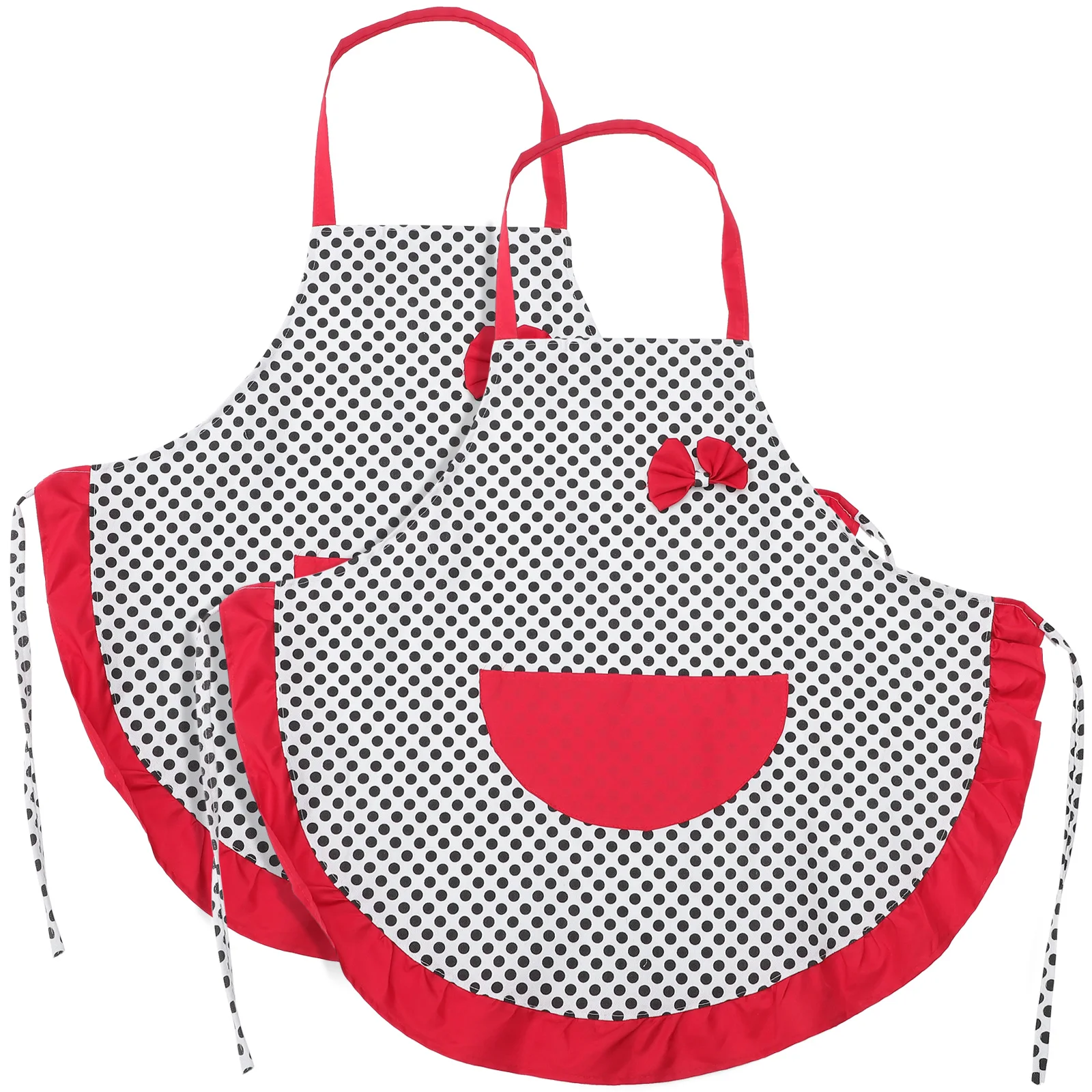 2pcs Dotted Bowknot Sleeveless Kitchen Apron With Pocket Housework Hanging Neck Cooking Apron For Hotel Cafe Workshop
2pcs Dotted Bowknot Sleeveless Kitchen Apron With Pocket Housework Hanging Neck Cooking Apron For Hotel Cafe Workshop