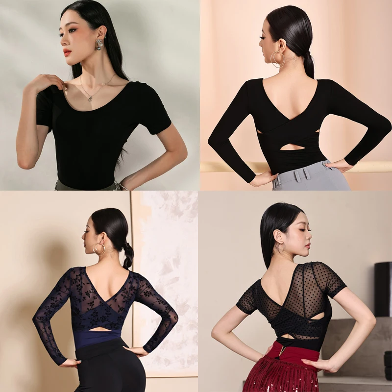 Новинка 2025 года, черные топы для современных танцев, женские сетчатые топы для латинских танцев, топ с длинными рукавами, тренировочная одежда для бальных танцев DW11029
Новинка 2025 года, черные топы для современных танцев, женские сетчатые топы для латинских танцев, топ с длинными рукавами, тренировочная одежда для бальных танцев DW11029