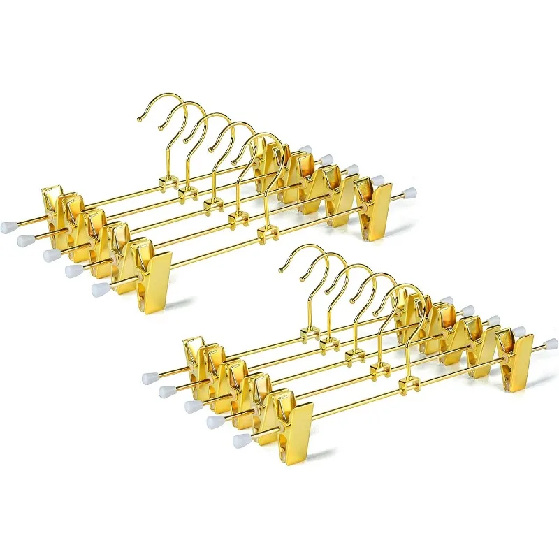 Premium Gold Metal Pants Skirts Hanger Sturdy for Slacks Trousers with 2 Adjustable Non Slip Clips and Swivel Hook for Jacket Sh
Premium Gold Metal Pants Skirts Hanger Sturdy for Slacks Trousers with 2 Adjustable Non Slip Clips and Swivel Hook for Jacket Sh