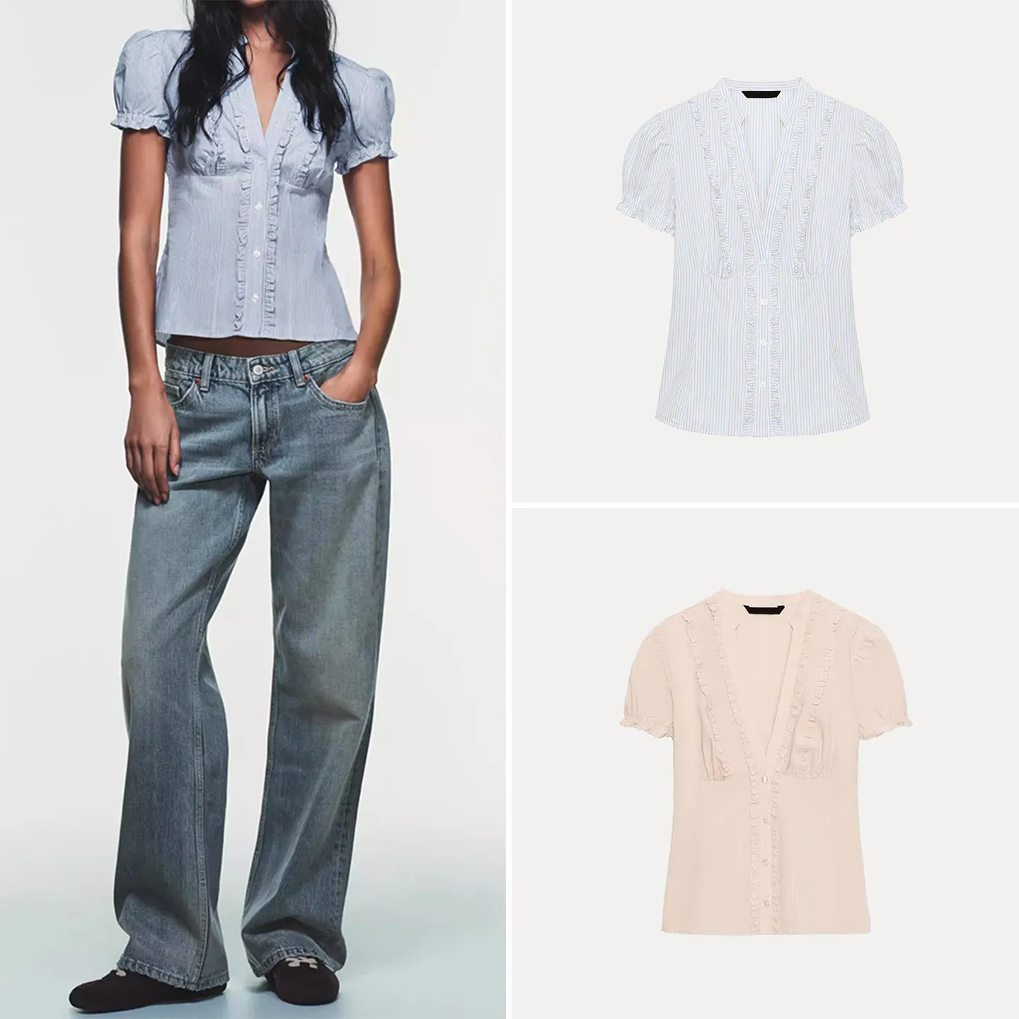 Women's round Neck Short Sleeve Shirt Layered Decorative Spring 2026 Fashion Bubble Sleeve Regular Length Button Closure
Women's round Neck Short Sleeve Shirt Layered Decorative Spring 2026 Fashion Bubble Sleeve Regular Length Button Closure