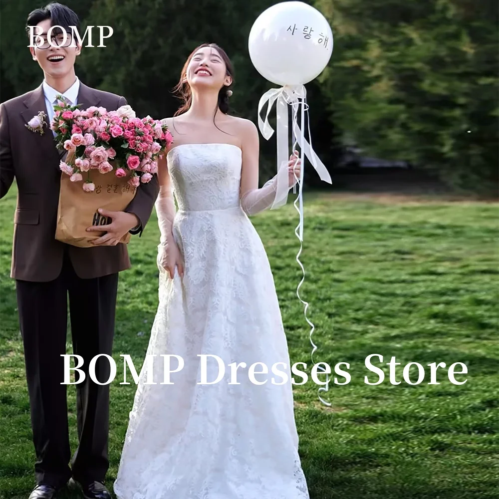 BOMP Elegant Evening Dresses Applique Bridal Gowns Floor Length Strapless Korea Wedding Dress Photo Shoot Customized 웨딩드레스
BOMP Elegant Evening Dresses Applique Bridal Gowns Floor Length Strapless Korea Wedding Dress Photo Shoot Customized 웨딩드레스