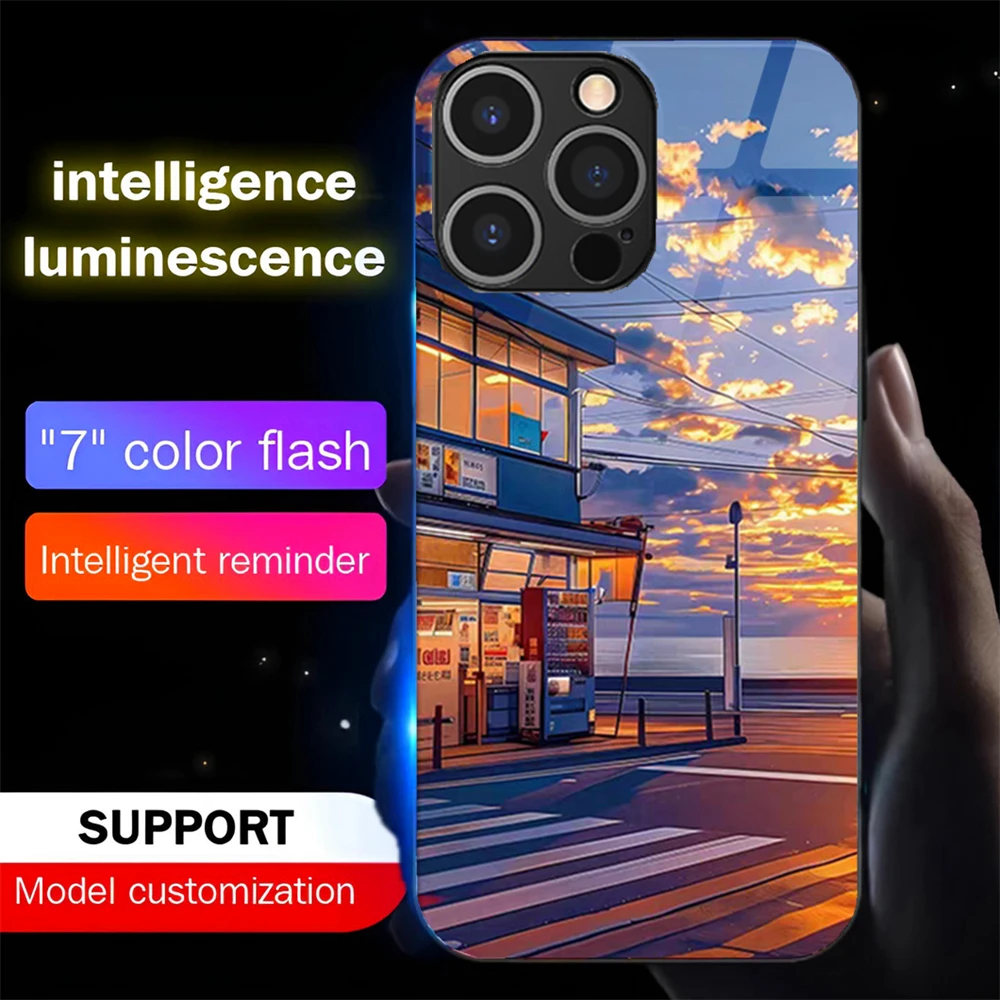 Sunset Scenery Smart LED Light Glow Tempered Glass Phone Case For iPhone Air 17 E 16 E 15 14 13 12 11 Pro Max Plus
Sunset Scenery Smart LED Light Glow Tempered Glass Phone Case For iPhone Air 17 E 16 E 15 14 13 12 11 Pro Max Plus