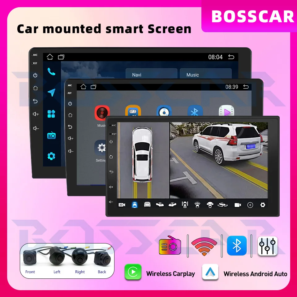 BOSSCAR 4G 64G Octa Core Android14 Car Radio Wireless Carplay Android Auto 2 din Multimedia Player 360 Panoramic Camera System
BOSSCAR 4G 64G Octa Core Android14 Car Radio Wireless Carplay Android Auto 2 din Multimedia Player 360 Panoramic Camera System