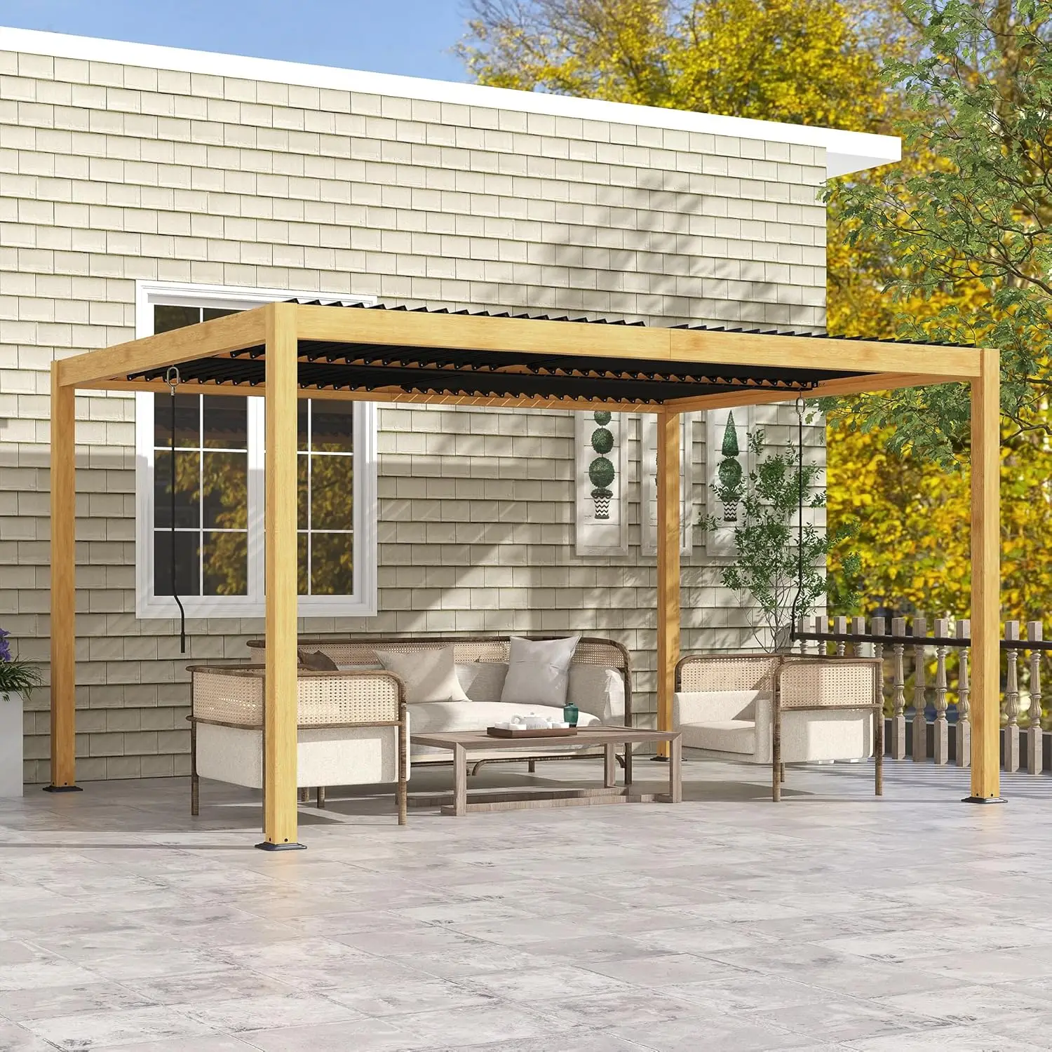 10x13 Aluminum Louvered Pergola Adjustable Roof Hardtop Patio Deck Garden Yard Beach Outdoor Shelter Custom
10x13 Aluminum Louvered Pergola Adjustable Roof Hardtop Patio Deck Garden Yard Beach Outdoor Shelter Custom