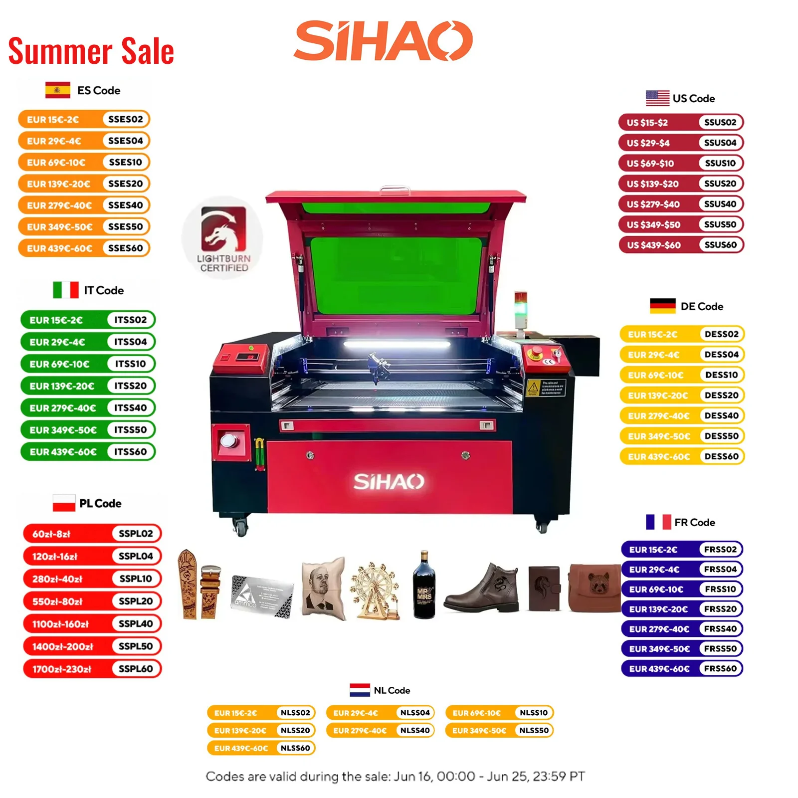 VEVOR 7050 80W Laser Engraving Machine Workbed Fabric Wood Digital Engraving Carving Print Machine CO2 Laser Engraving Machine
VEVOR 7050 80W Laser Engraving Machine Workbed Fabric Wood Digital Engraving Carving Print Machine CO2 Laser Engraving Machine