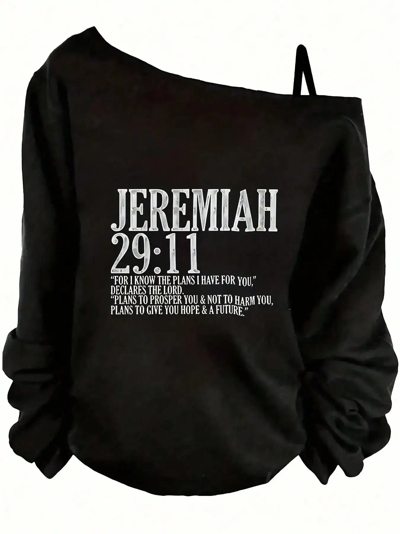 Свитшот с открытыми плечами и принтом с вдохновляющей цитатой — женский топ свободного кроя
Свитшот с открытыми плечами и принтом с вдохновляющей цитатой — женский топ свободного кроя