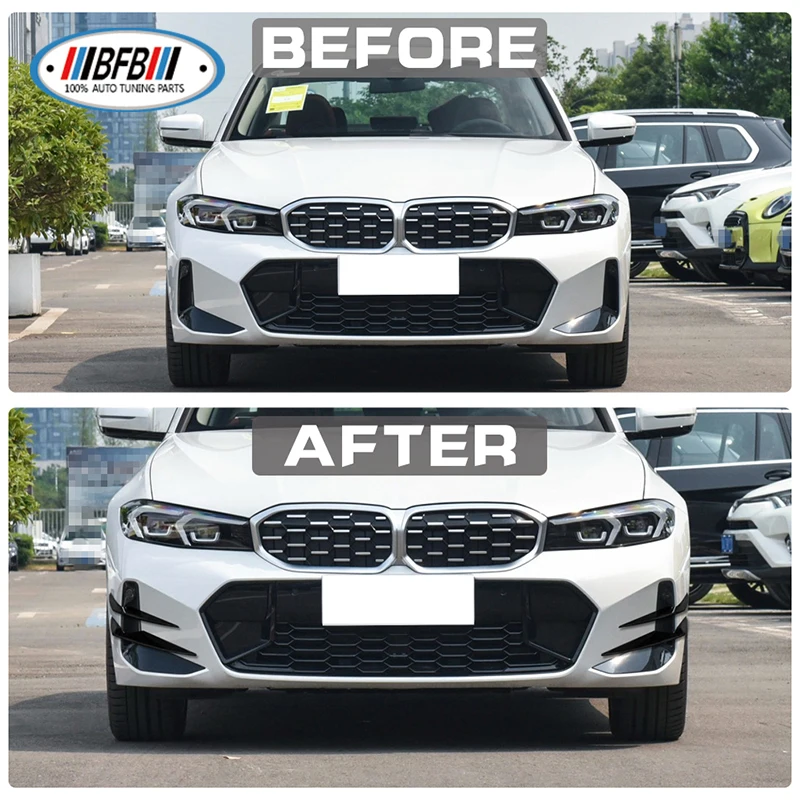 For BMW G20 G21 318i 320i 330i M340i 2023up LCI ABS Gloss Black Front Bumper Splitters Canards Vents Fog Light Grille Frame
For BMW G20 G21 318i 320i 330i M340i 2023up LCI ABS Gloss Black Front Bumper Splitters Canards Vents Fog Light Grille Frame