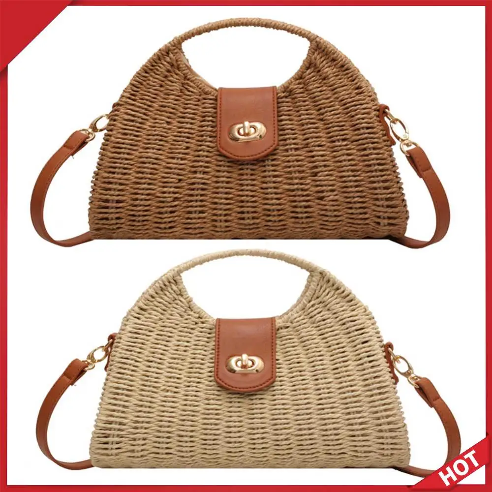 Women Top-Handle Bags Summer Woven Shell Female Tote Bag Handmade Fashion Holiday Casual Simple Elegant Lady Beach Purse
Women Top-Handle Bags Summer Woven Shell Female Tote Bag Handmade Fashion Holiday Casual Simple Elegant Lady Beach Purse