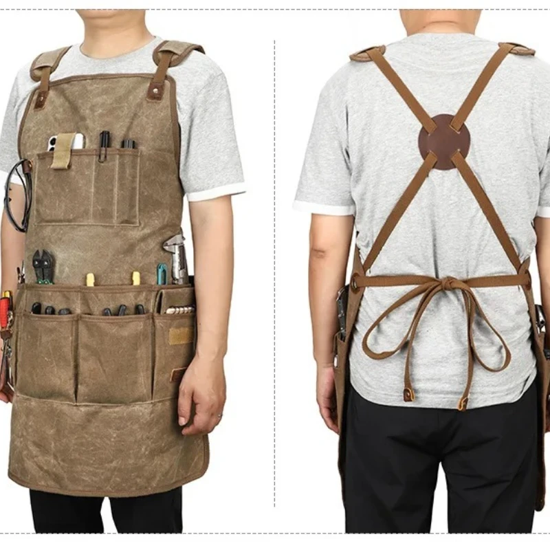 A061 Thick Canvas Tool Apron with Waterproof Vintage Garden Multi-use Storage Craftsman Retro Workwear Kitchen Utility Apron
A061 Thick Canvas Tool Apron with Waterproof Vintage Garden Multi-use Storage Craftsman Retro Workwear Kitchen Utility Apron