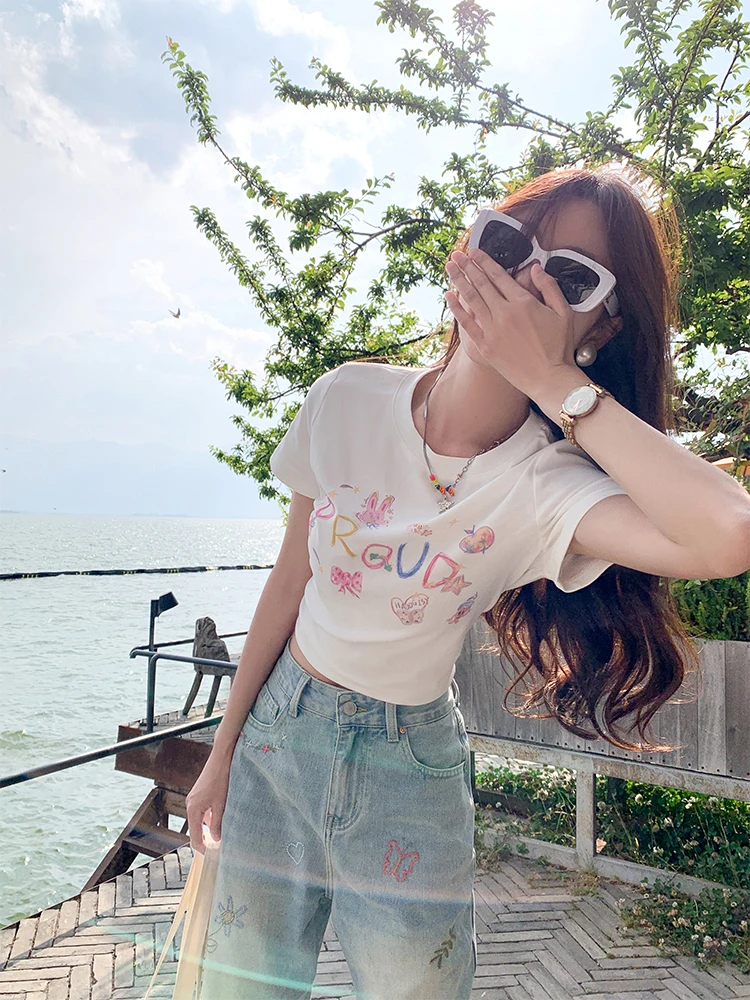 Zeng Xiao Salt Summer ort Sve Футболка женская Fun fiti Print Slim Fit Универсальный круглый топ Ne Top Commute Sle Корейский ...
Zeng Xiao Salt Summer ort Sve Футболка женская Fun fiti Print Slim Fit Универсальный круглый топ Ne Top Commute Sle Корейский ...