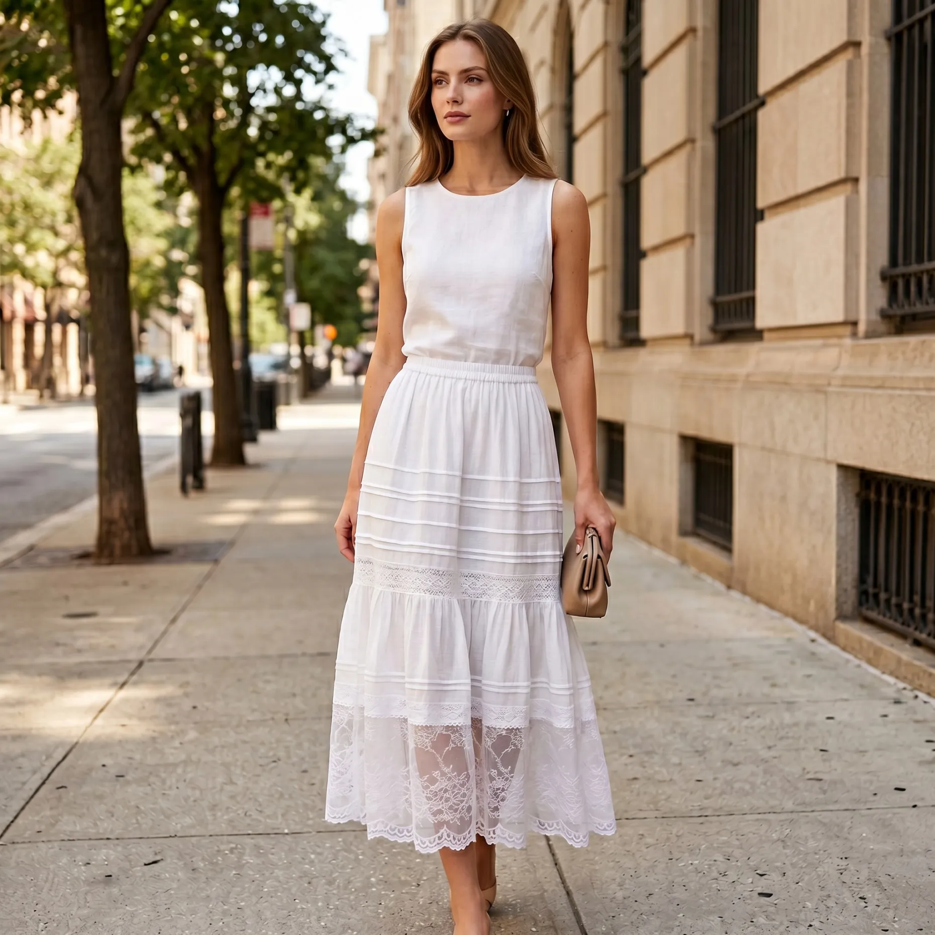 100% Cotton Skirt High Waist Elastic Waist Tiered Long Skirt Vintage Elegant Summer Beach Holiday Dress Bottom BE1002
100% Cotton Skirt High Waist Elastic Waist Tiered Long Skirt Vintage Elegant Summer Beach Holiday Dress Bottom BE1002