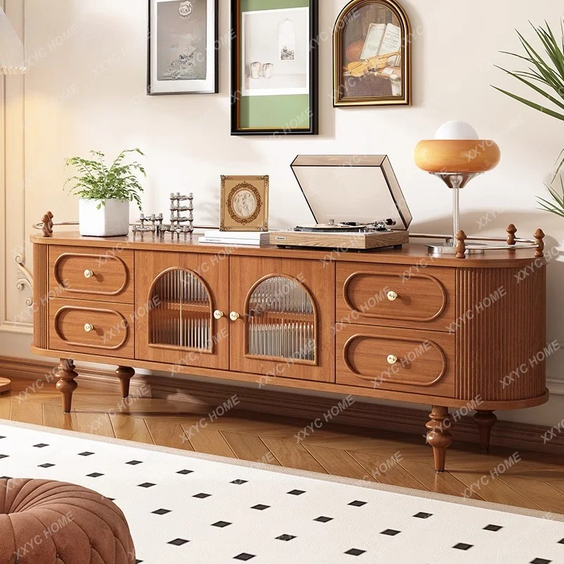 LBlack walnut TV cabinet tall solid wood light luxury light floor cabinet
LBlack walnut TV cabinet tall solid wood light luxury light floor cabinet